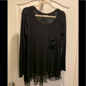 Bordeaux black long sleeve tunic